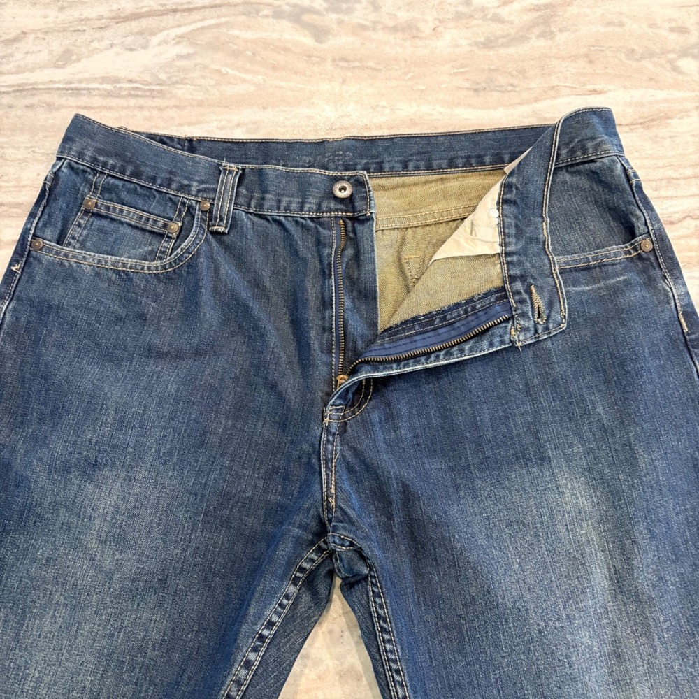 VTG Y2K FLYPAPER Denim Baggy Jeans 38x30 Dark Wash Straight Leg Distressed